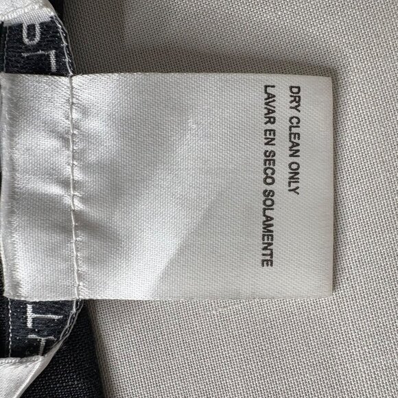 Plaza South Black Linen Tapered Pants Sz 18 Minimalist Slit Hem - Picture 6 of 12